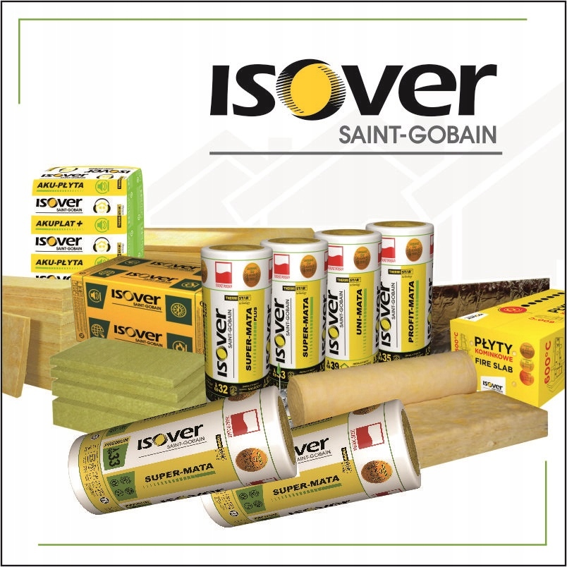 Wełna mineralna Isover Super-Mata Plus 032 gr.15cm Jednostka sprzedaży m2