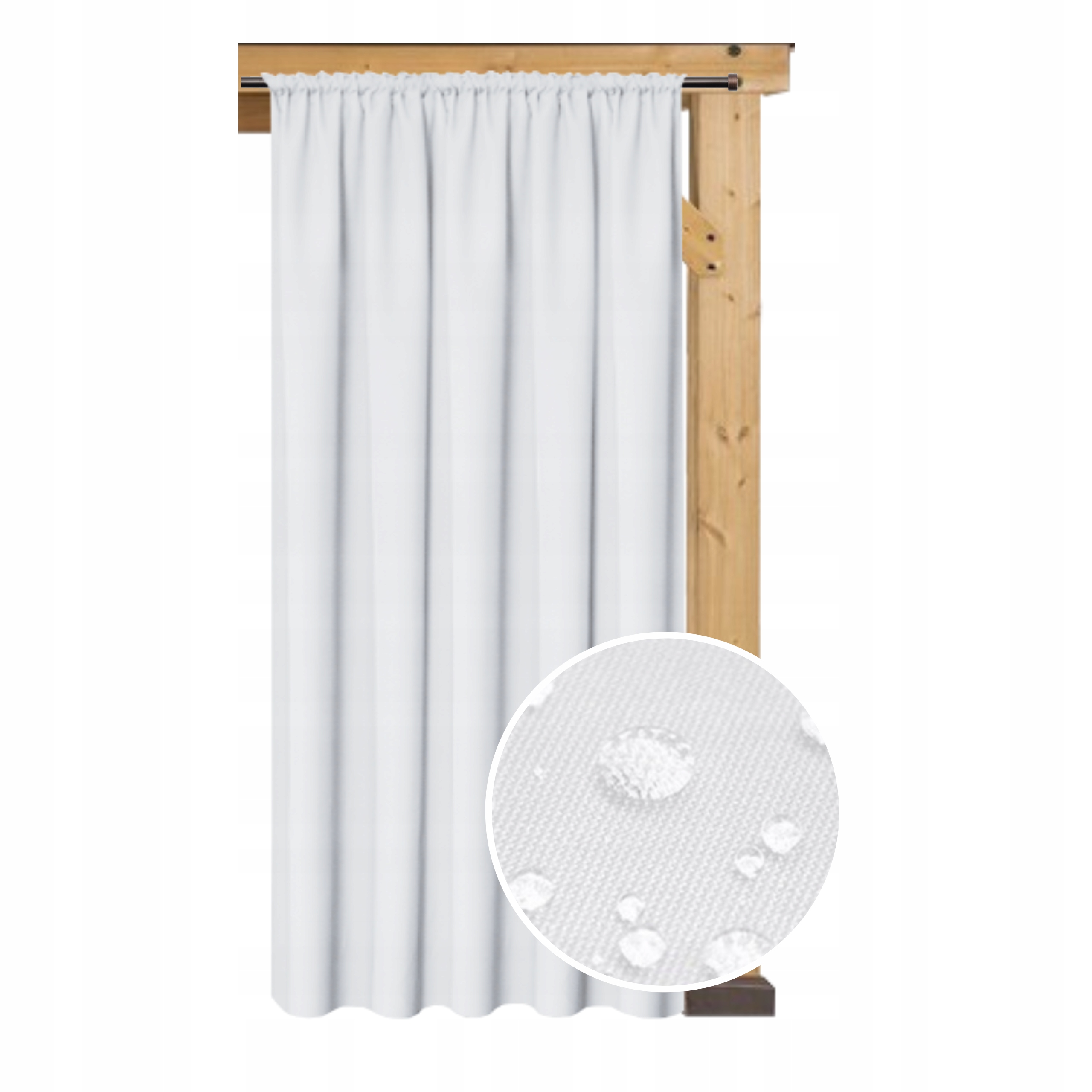 ZASŁONA WATERPROOF WODOODPORNA 155x240 NA TARAS WODOSZCZELNA OGRÓD BIAŁA