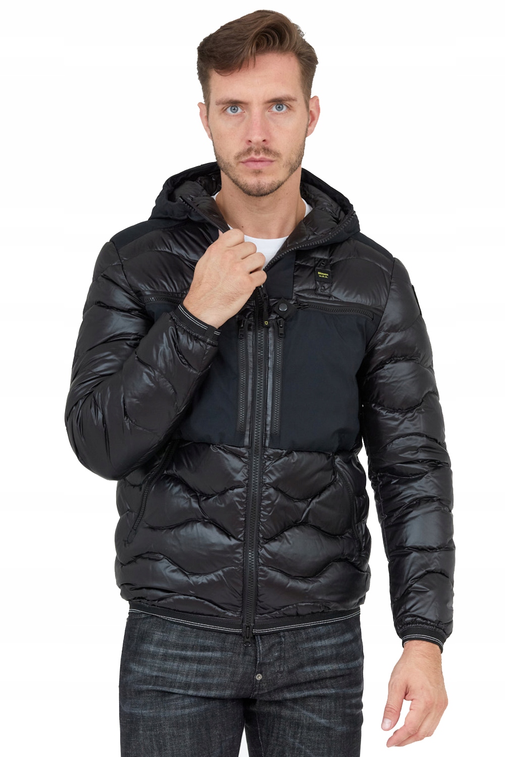 Blauer Černá pánská péřová bunda s kapucí XXL