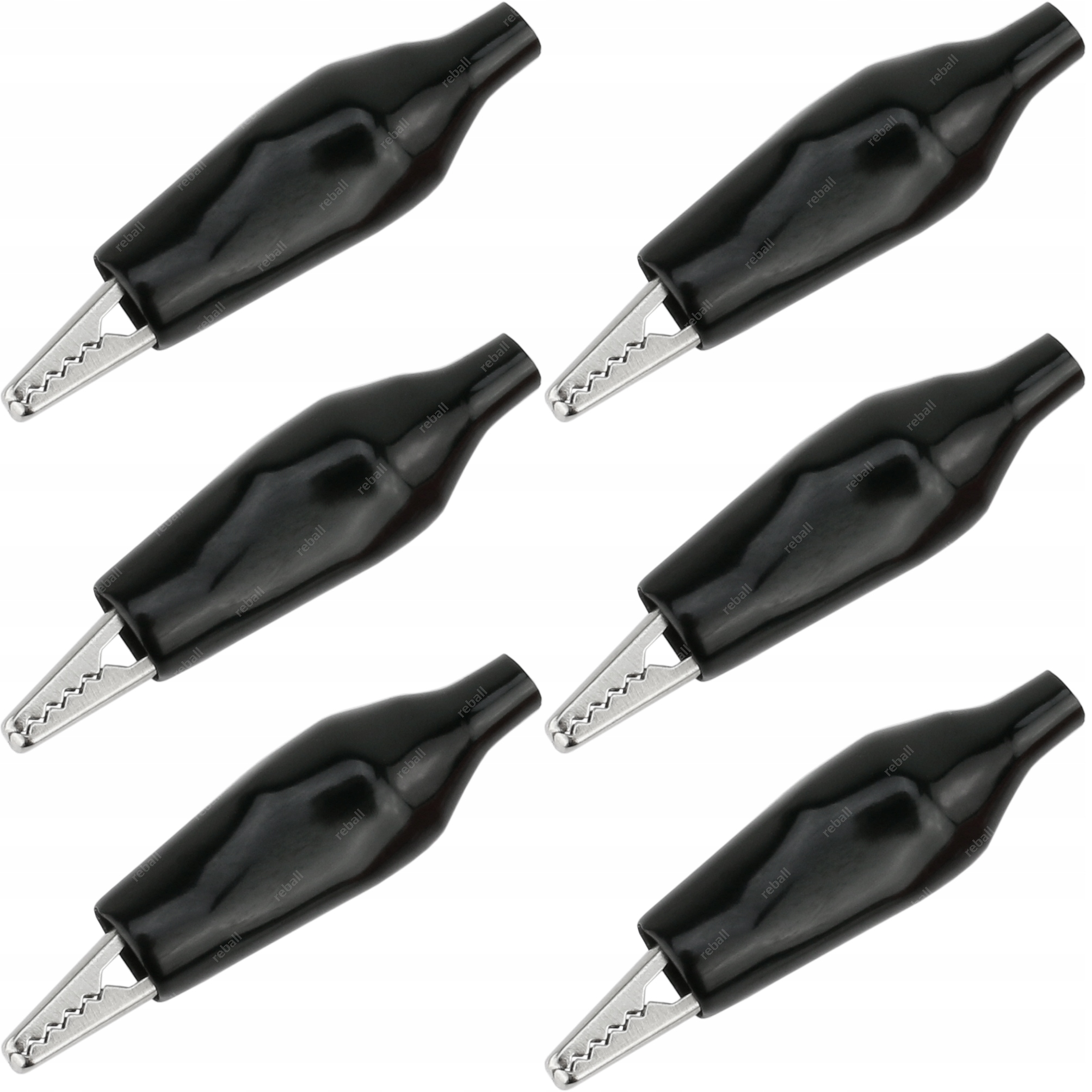 

6SZT Hq Krokodylek Czarny 44mm Izolowany Na Kabel