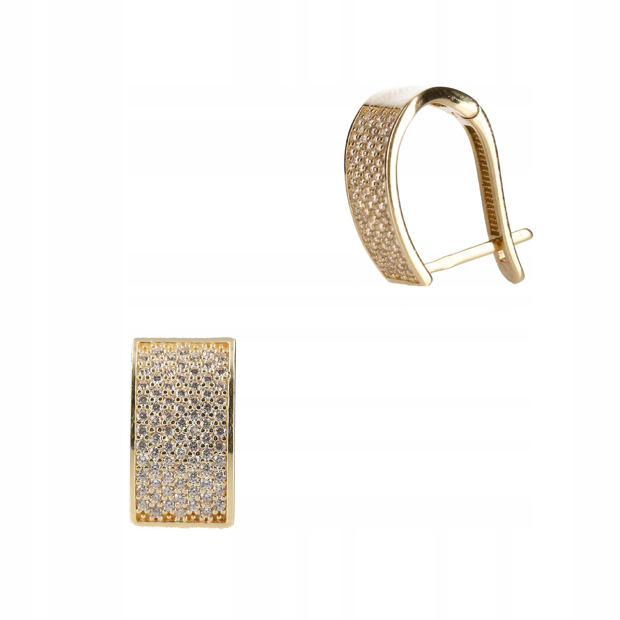 Zlaté Náušnice Zirkonové Plechy zlato ryzost 585