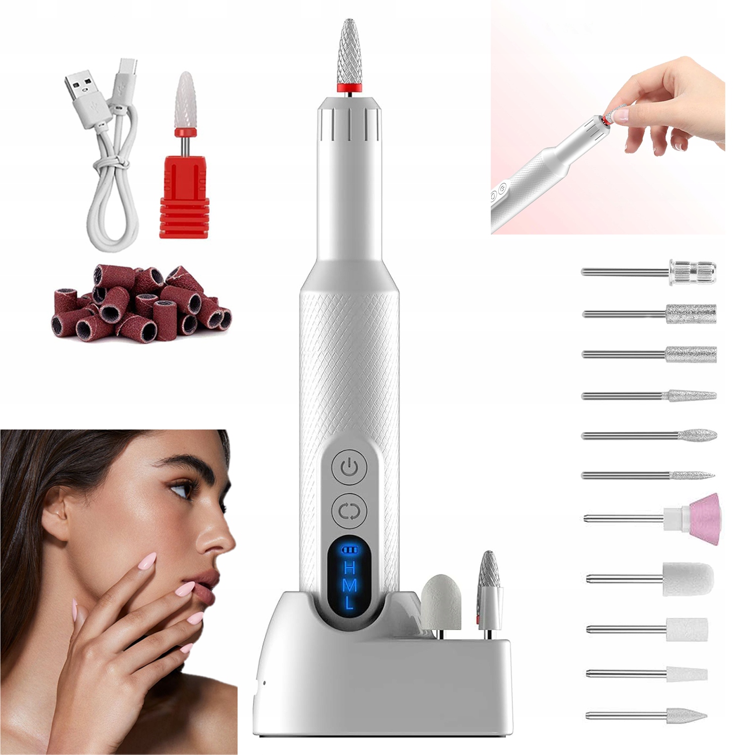 Akumulátorová elektrická vrtačka na nehty Přenosná, všestranná a vysoce výkonná