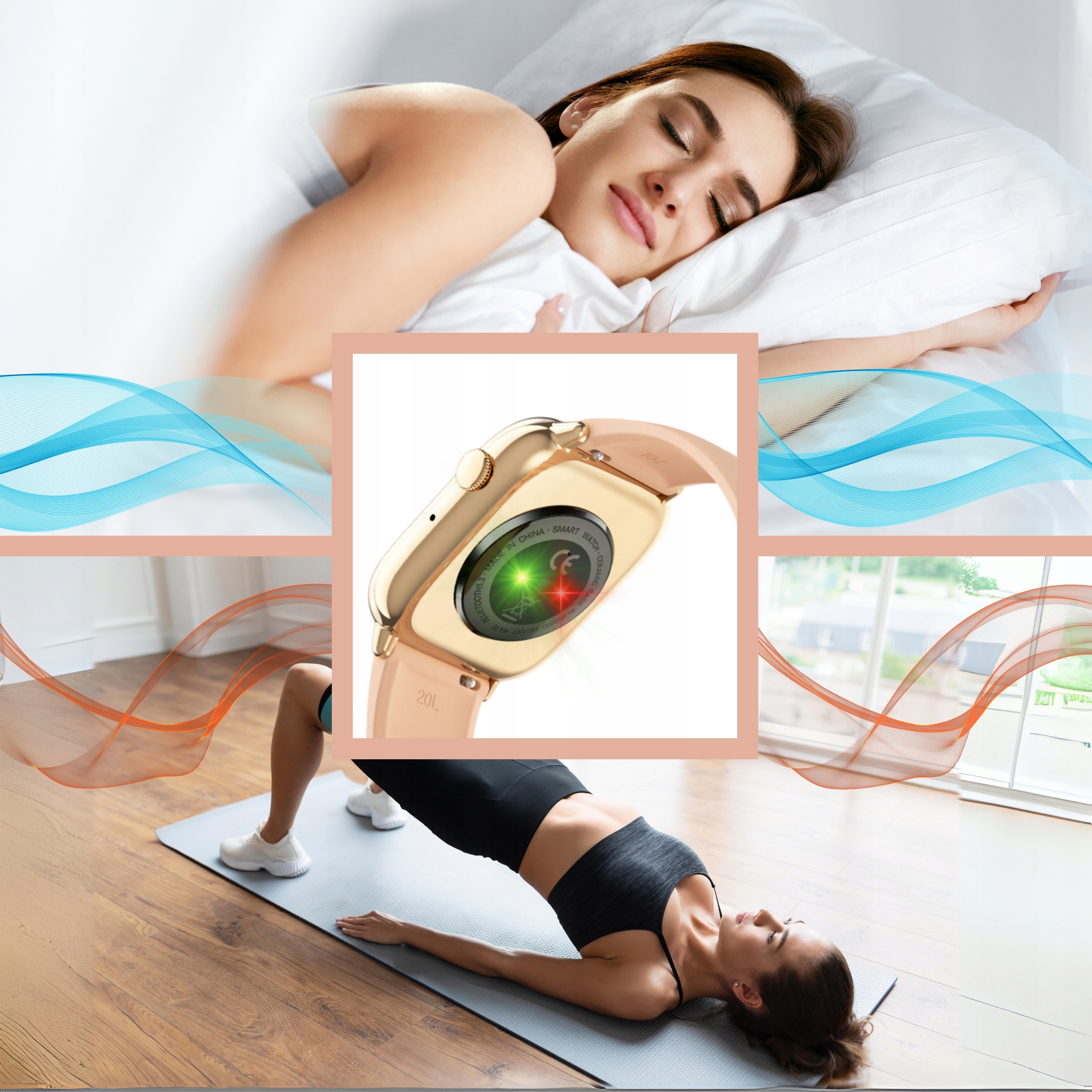 SMARTWATCH ZEGAREK DAMSKI Z FUNKCJA ROZMOWY SPORT ZDROWIE ZLOTY DAMSKIE Obsługa ładowania bezprzewodowego tak