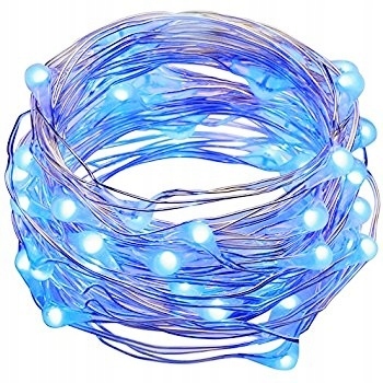 

Mikro diody na druciku Niebieskie baterie 30LED
