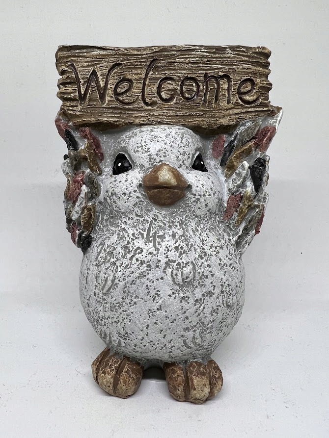 Figurka dekoracja WELCOME ZWIERZĄTKO SZARY TABLICA