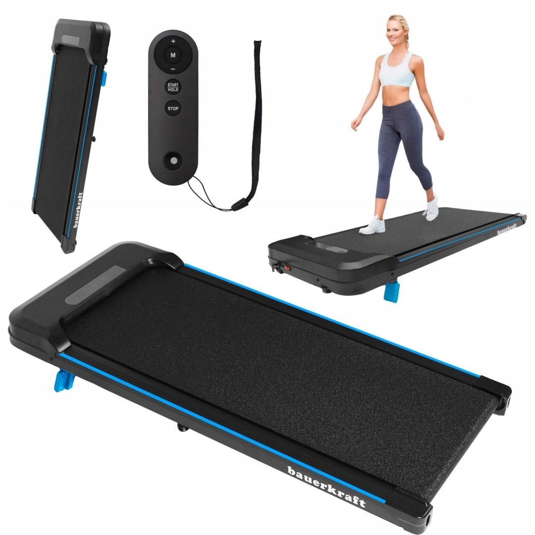 Domácí elektrický běžecký pás Bauerkraft displej chůze kardio modrý