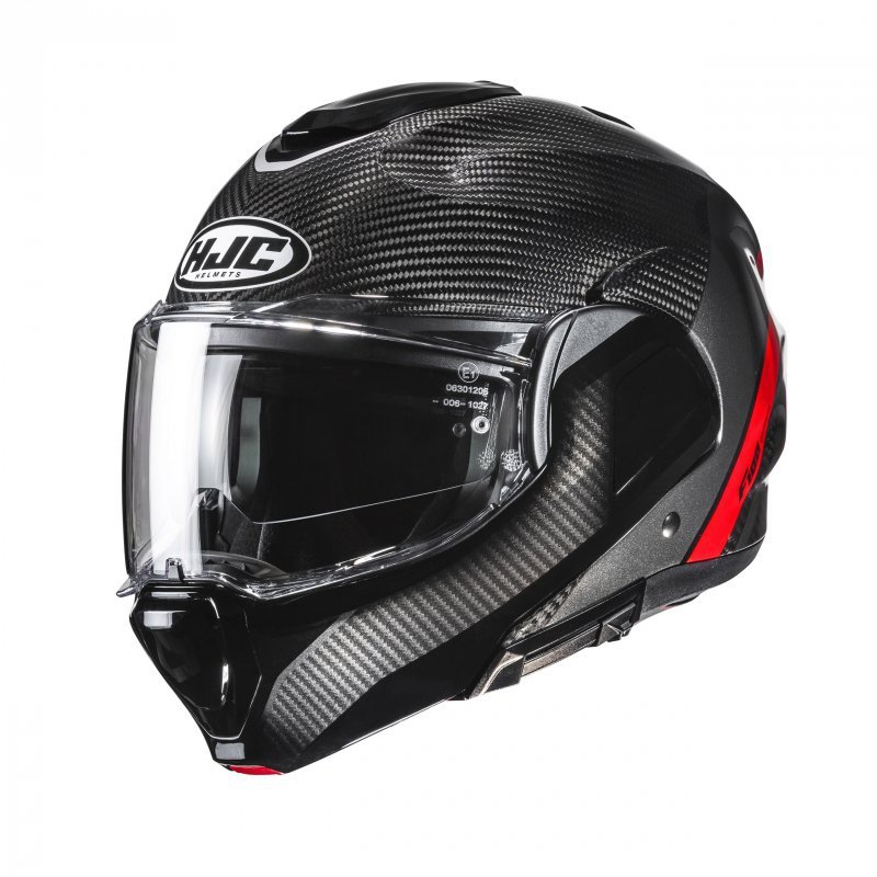 Motocyklová Prilba Hjc F100 Carbon Stan Black Red XL