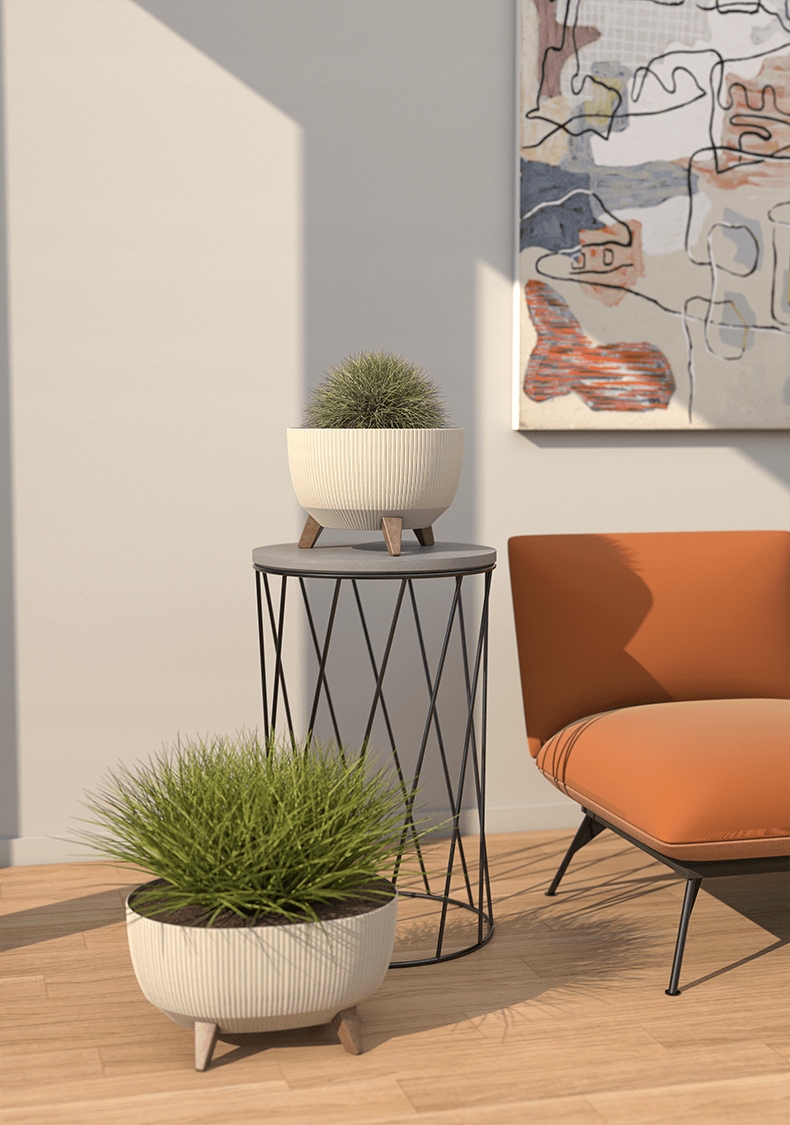 DONICZKA MISA ROMA JUMPER NA NÓŻKACH śr. 24CM BRĄZ ECO MAT Lamela Wysokość produktu 15 cm