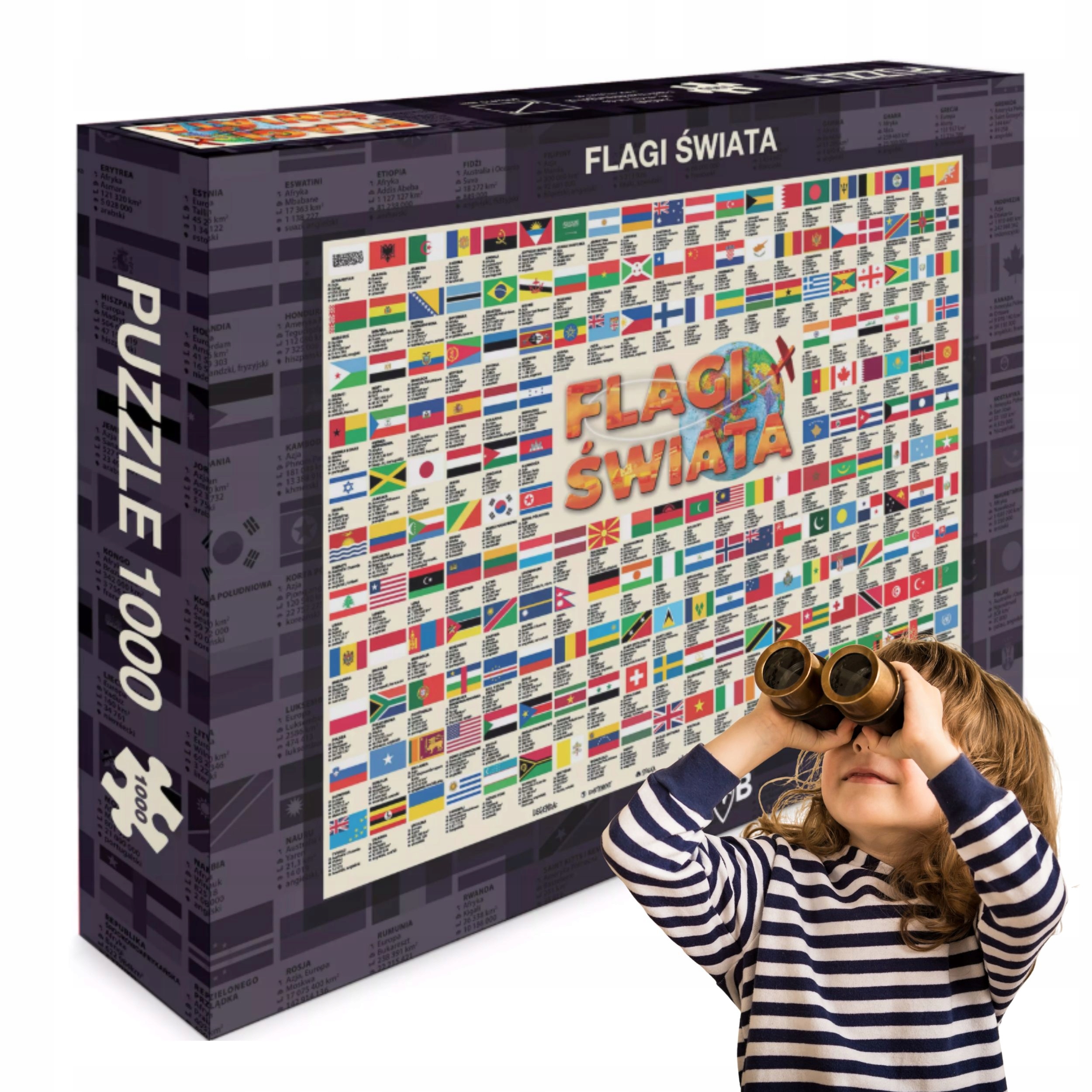 PUZZLE - FLAGI ŚWIATA 1000 el - pomysł na prezent