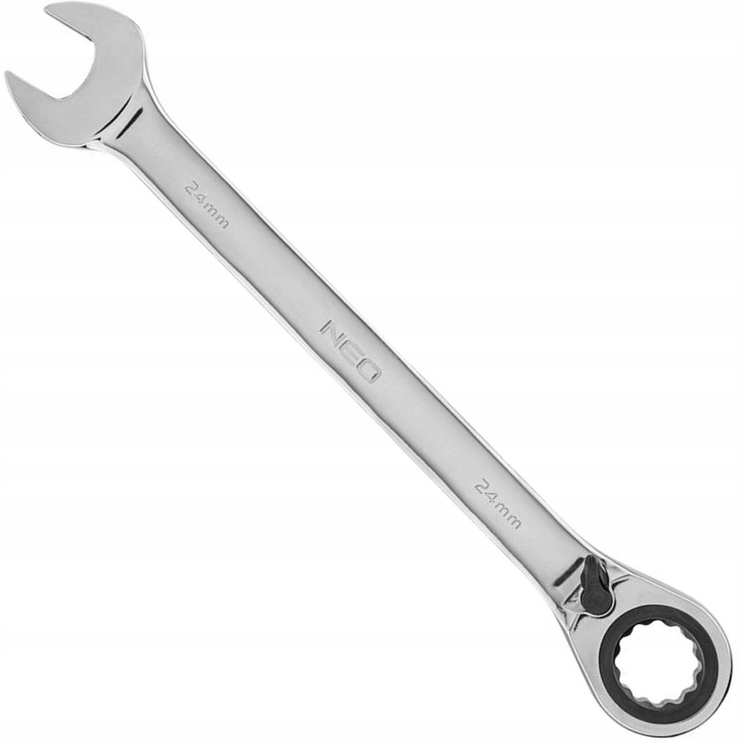 Neo Klucz 24mm płasko-oczkowy z grzechotką 72-zęby 325mm 09-336