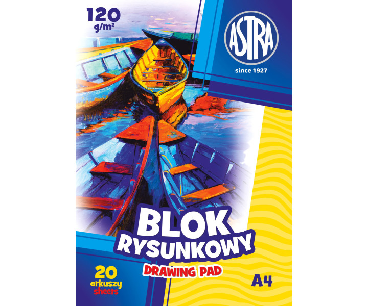 

Blok rysunkowy Astra 120g A4/20 szkolny biały
