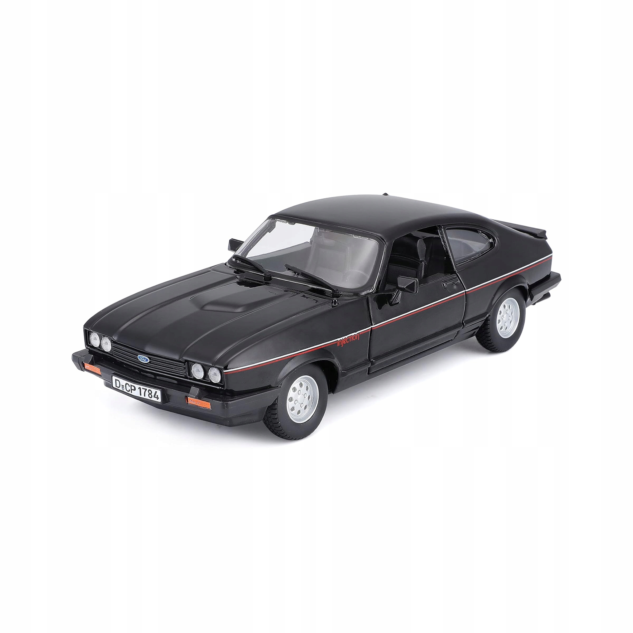 Bburago Ford Capri Model Auta 1:24 s pohyblivými dveřmi Černá