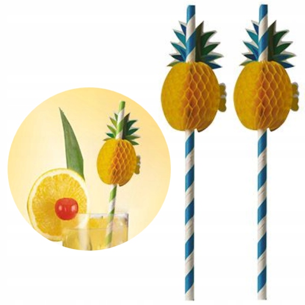 

Dekoracyjne słomki z papieru 50 sztuk 20 cm ananas