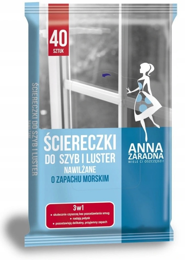 

Az Ściereczki Nawilżane 40szt. Szyby Lustra Morski