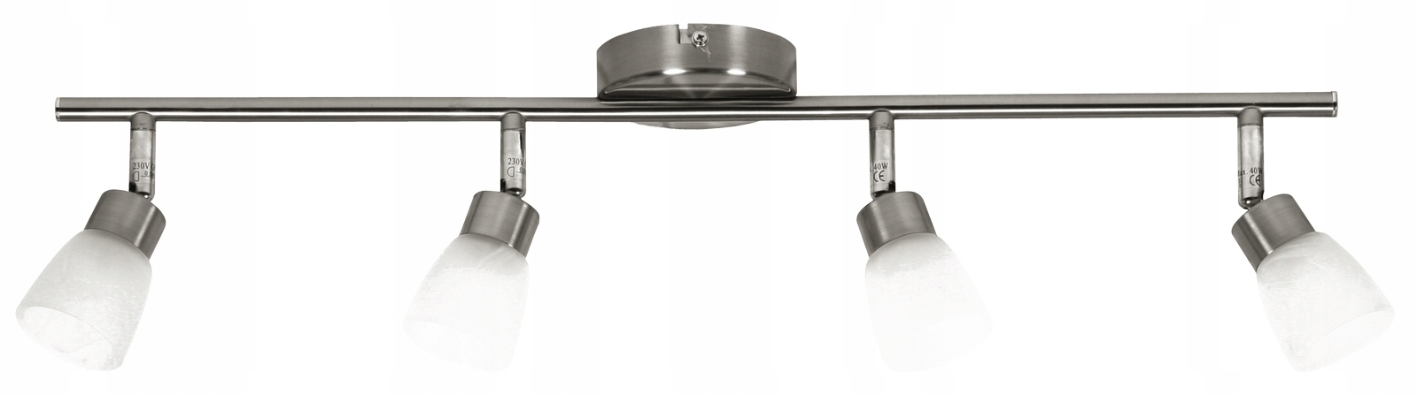 stropní svítidlo Listwa do pokoje, 4 skleněné stínítka