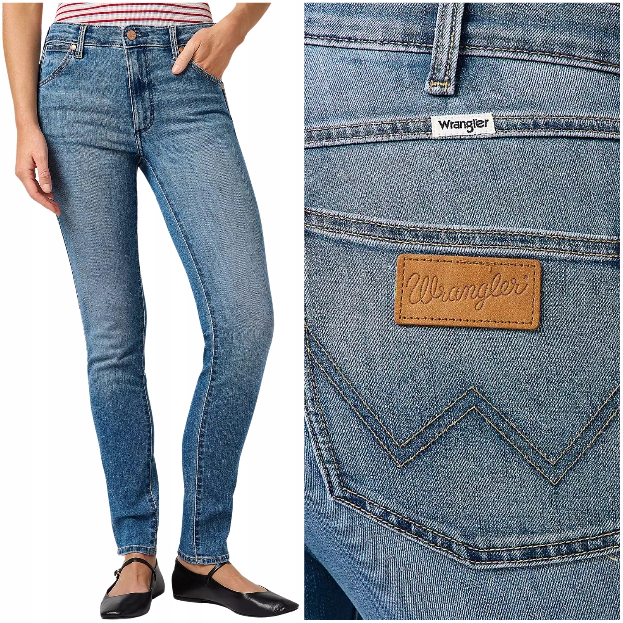 Wrangler Piper slim dámské vysoké rovné džínové kalhoty W32 L32