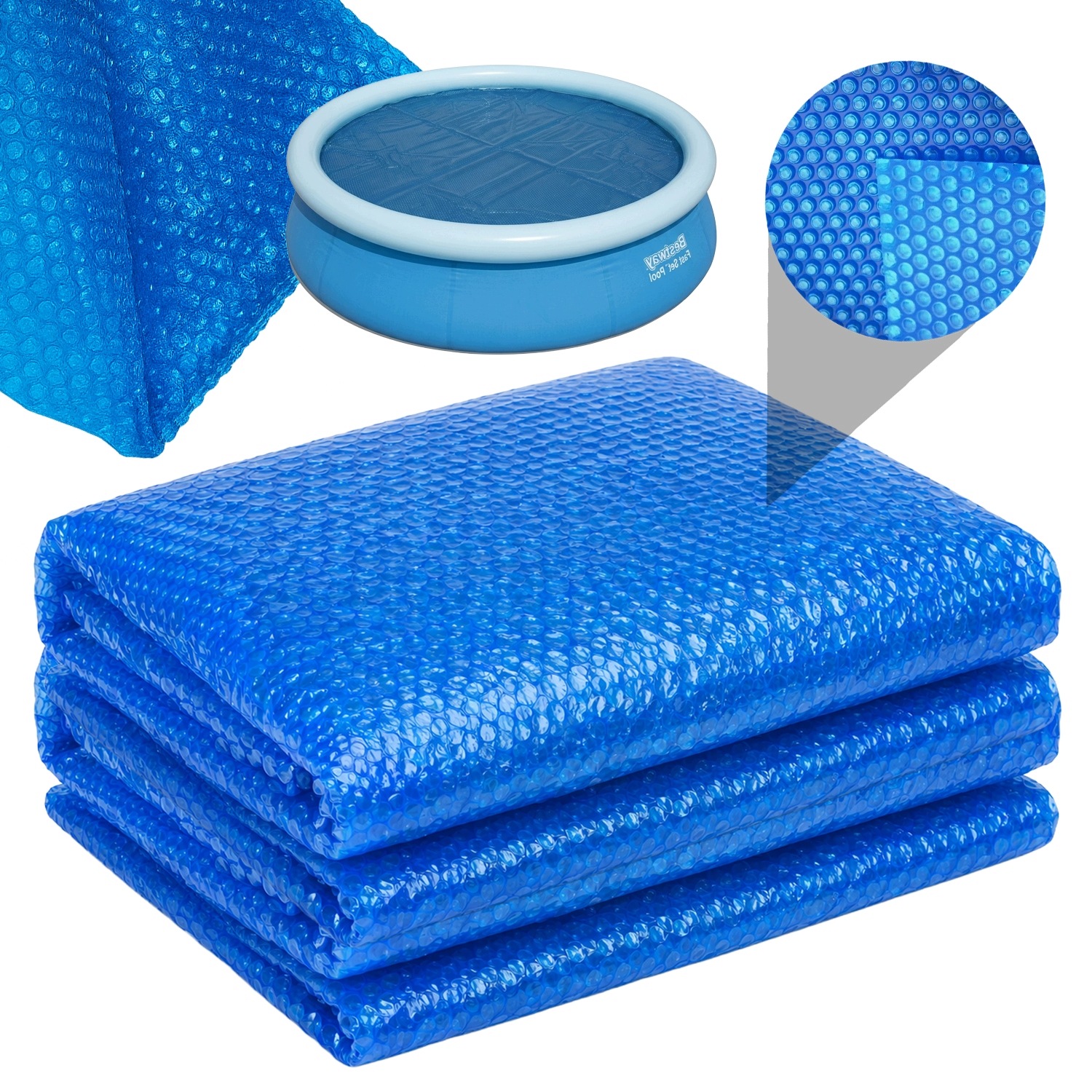 Silný krycí plachta, tepelná solární podložka do bazénu Bestway Fast Set Pool 427 cm