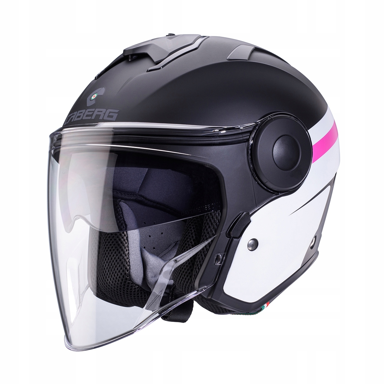 Caberg Otvorená Prilba Jet S Blendou Model Soho Zephyr Farba Čierna Matná/biela/f