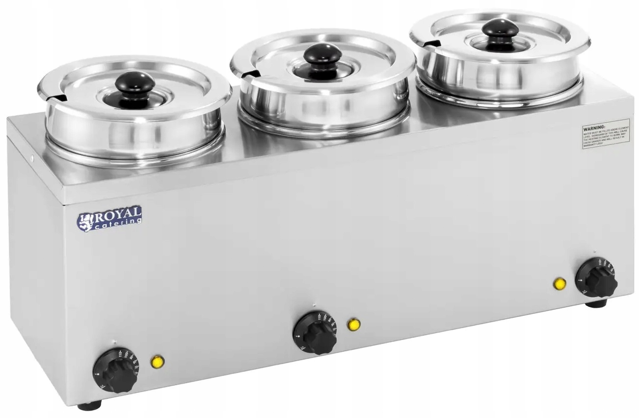 Polévková stanice 3 x 2,75 l ocel Royal Catering RCBM-3/4R