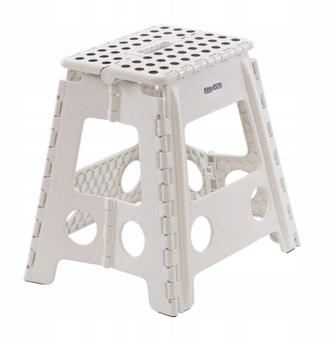 TABORET STOŁEK STOPIEŃ SKŁADANY BIAŁY ANTYPOŚLIZGOWY KRZESEŁKO PRZENOŚNE