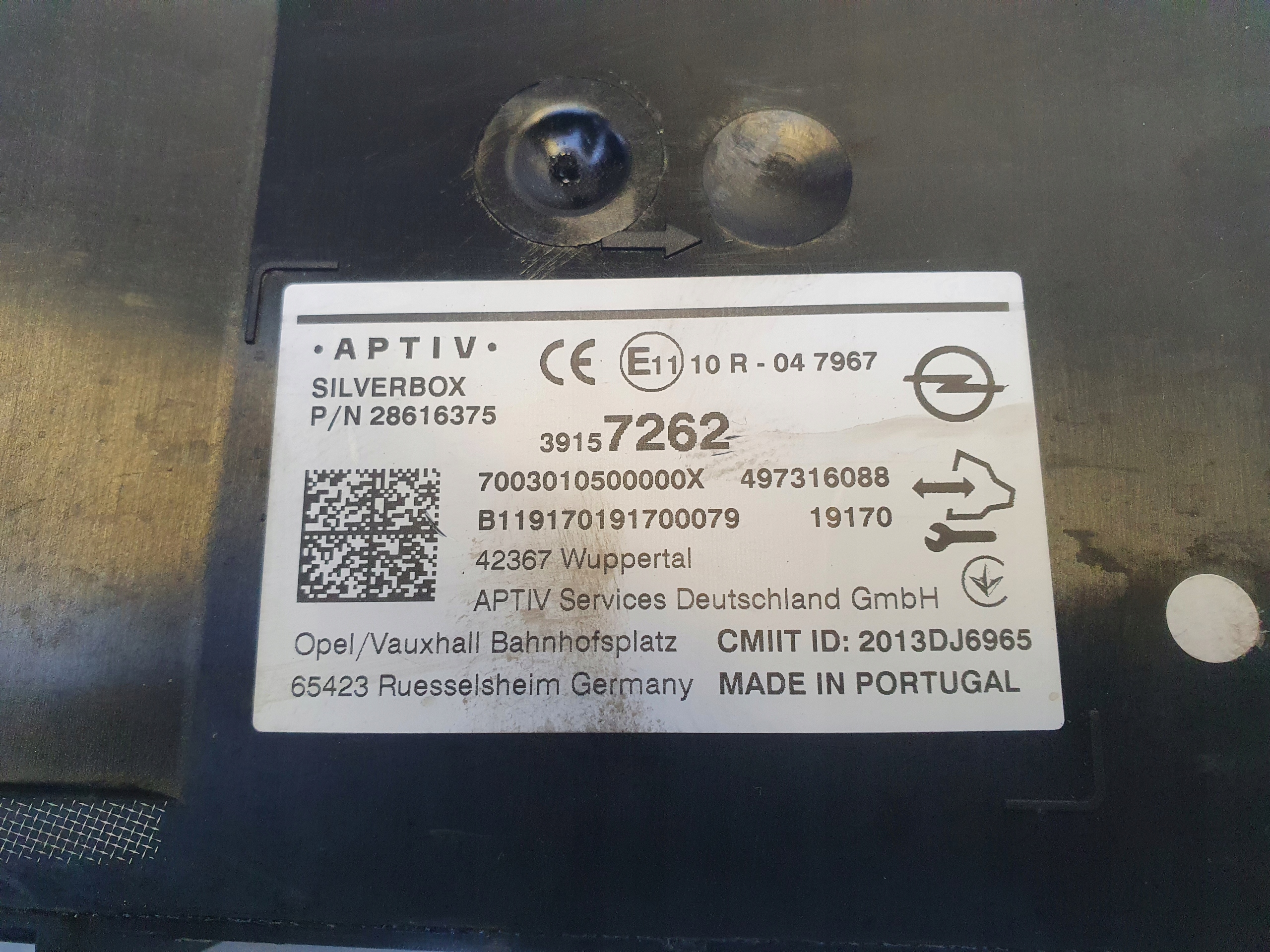 OPEL ASTRA K Module RADIA SILVERBOX 39157262