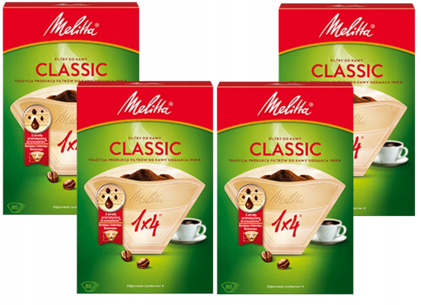 

4x Papierowe filtry do kawy Melitta Classic 320szt