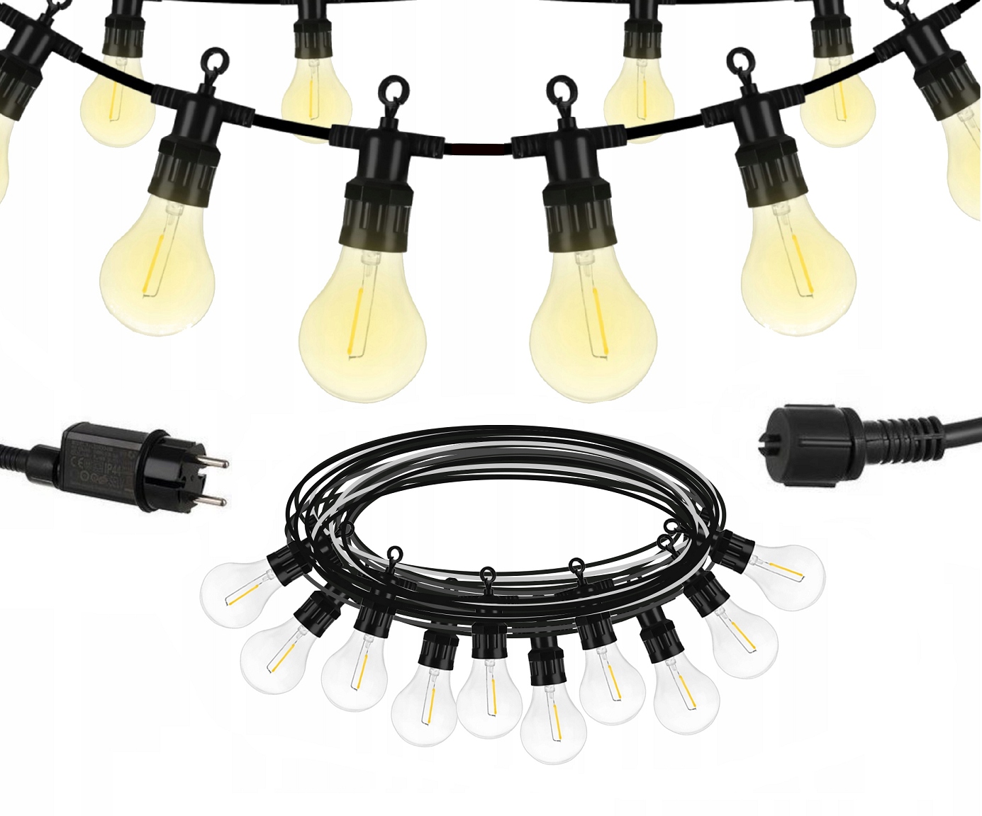 

Girlanda Świetlna Ogrodowa Lampki 20 Metrów 20 Led