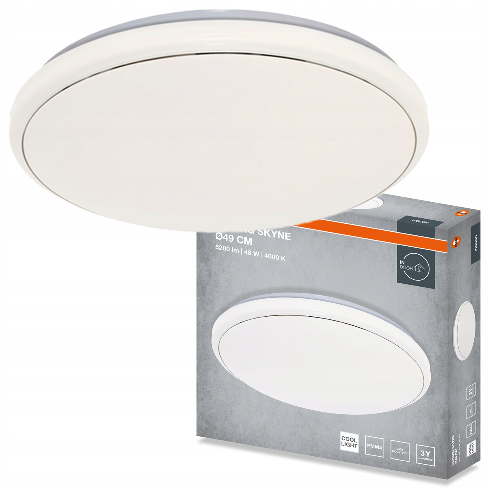 Stropní Svítidlo Led nástěnné svítidlo 48W 3360lm 4000K Kulatý bílé Skyne Osram