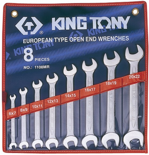 

Klucze Płaskie Zestaw 8szt 6-22mm King Tony 110MR