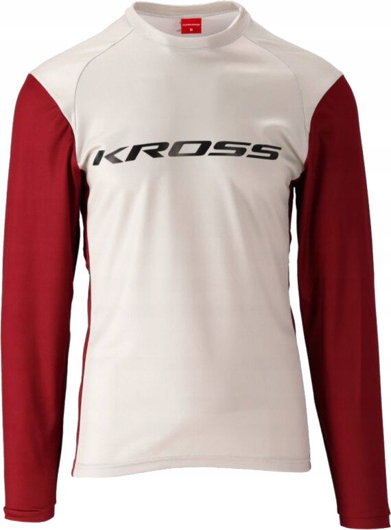 Koszulka rowerowa KROSS Hyde Long Sleeve (rozmiar XL) Czerwono-biały Rozmiar L