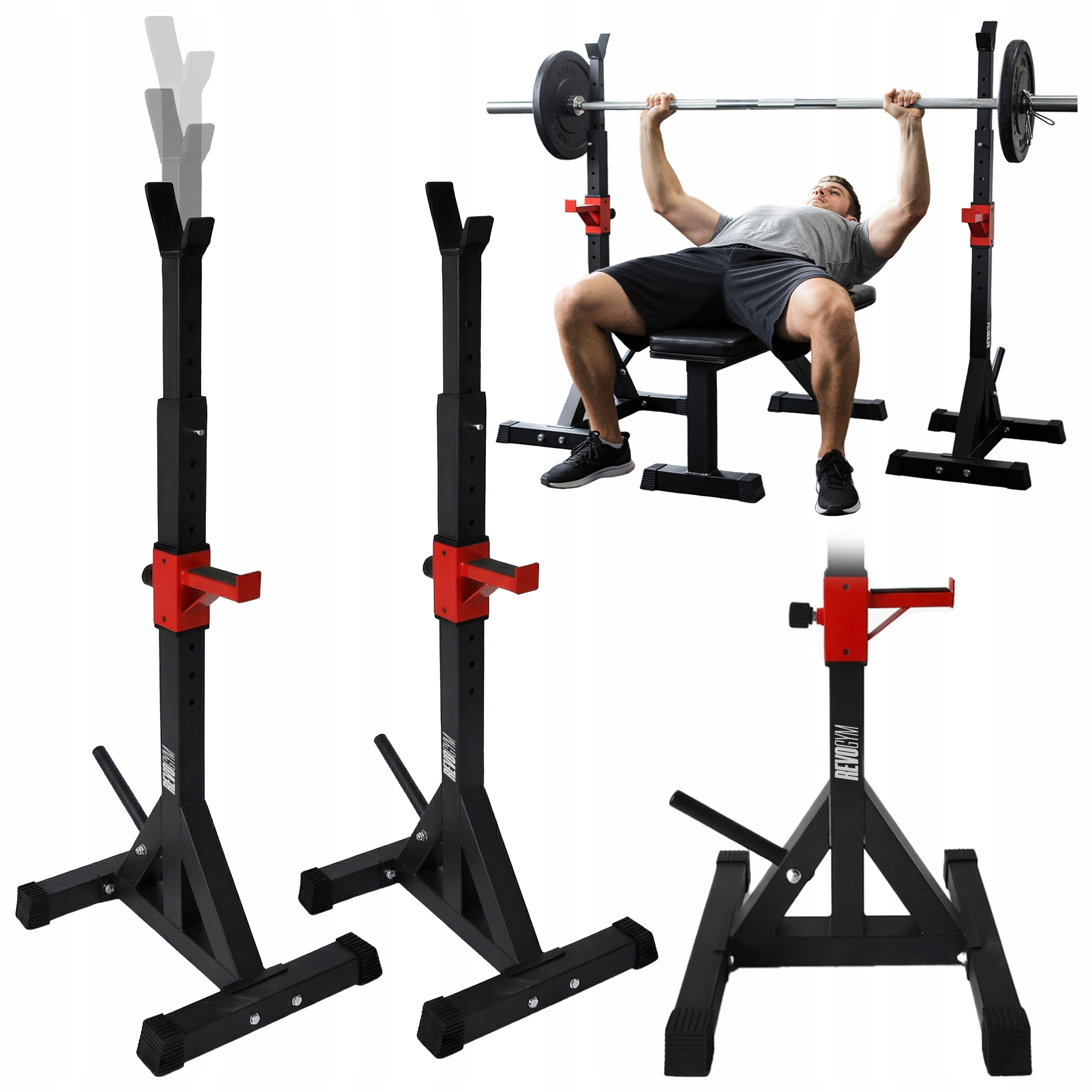 Stojaki Treningowe Pod Sztangę Regulowane Asekuracja Stojak Do Ćwiczeń RP22