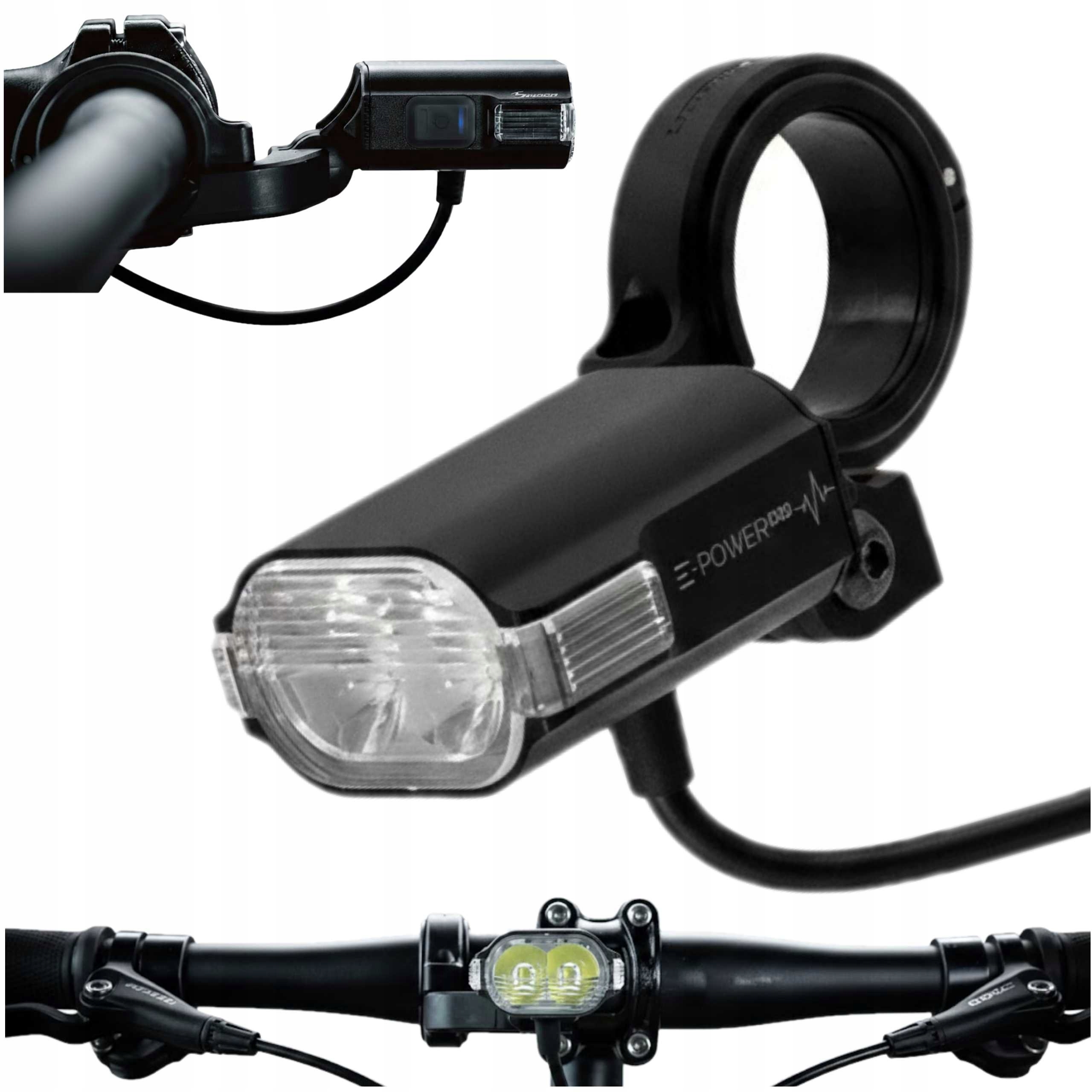 Lampka Rowerowa Przednia E-Bike Moon E-Power 1000lm 6-12V Lampka Do Ebike