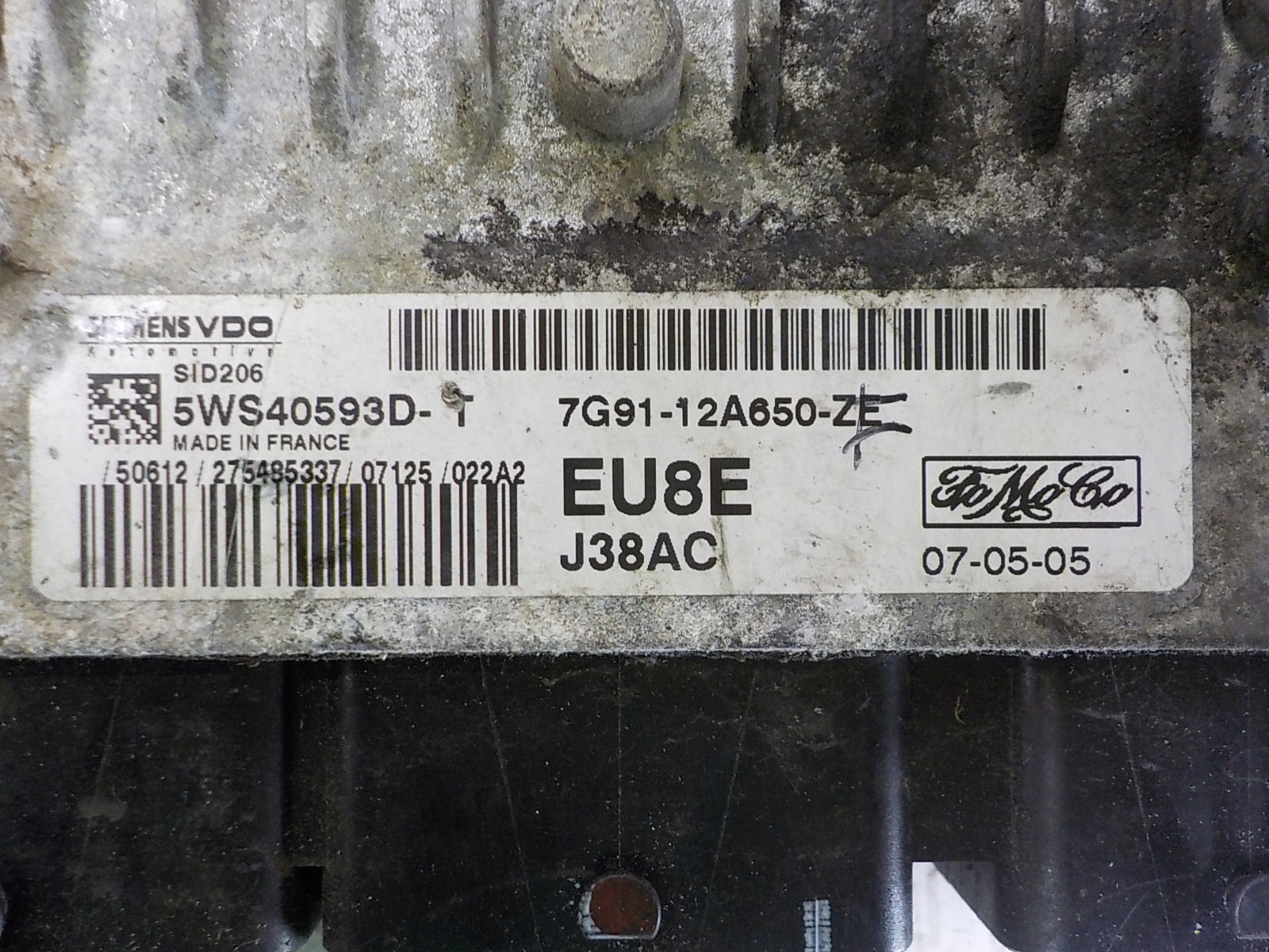 FORD computer control unit 7G91-12A650-ZF 5WS40593E-T EU8F