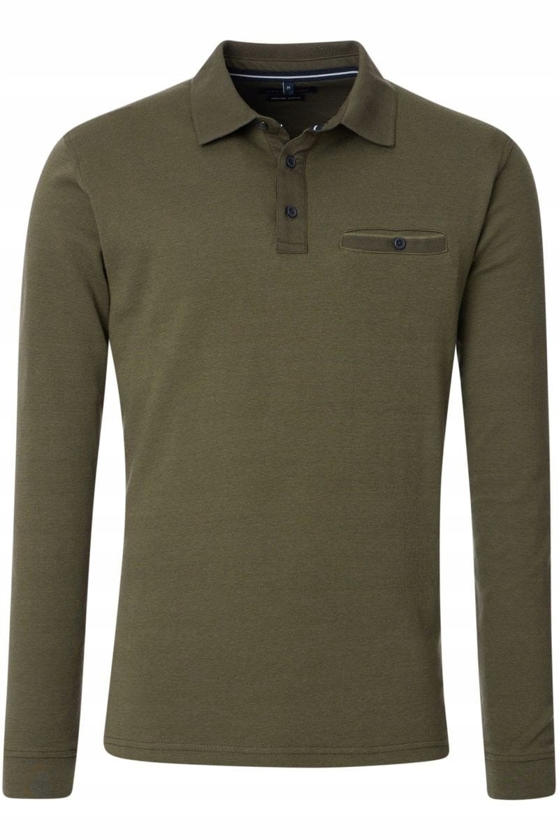Casa Moda Mikina Polo Velké Velikosti Olivová 3XL