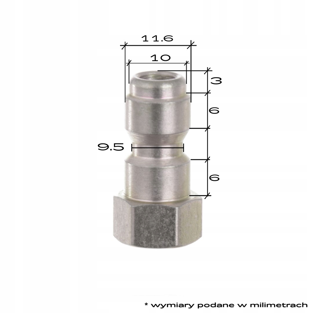 Szybkozłącze wtyk gwint 1/4 bagnet do myjki INOX Typ adapter