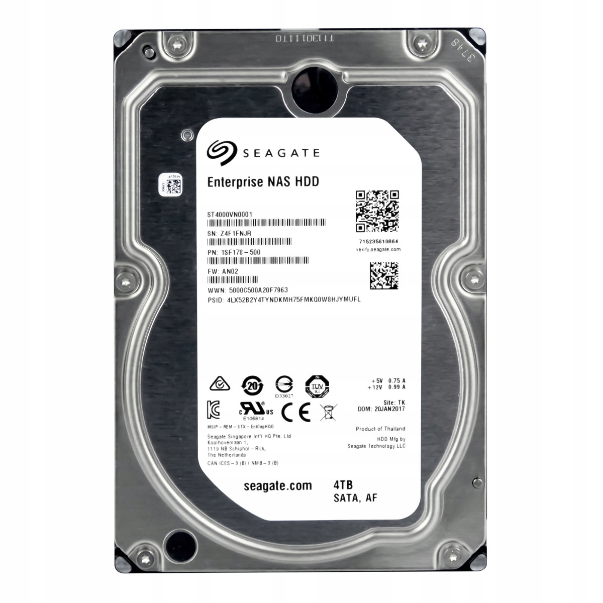 Seagate 4TB 7.2K 128MB Sata II 3.5'' ST4000VN0001