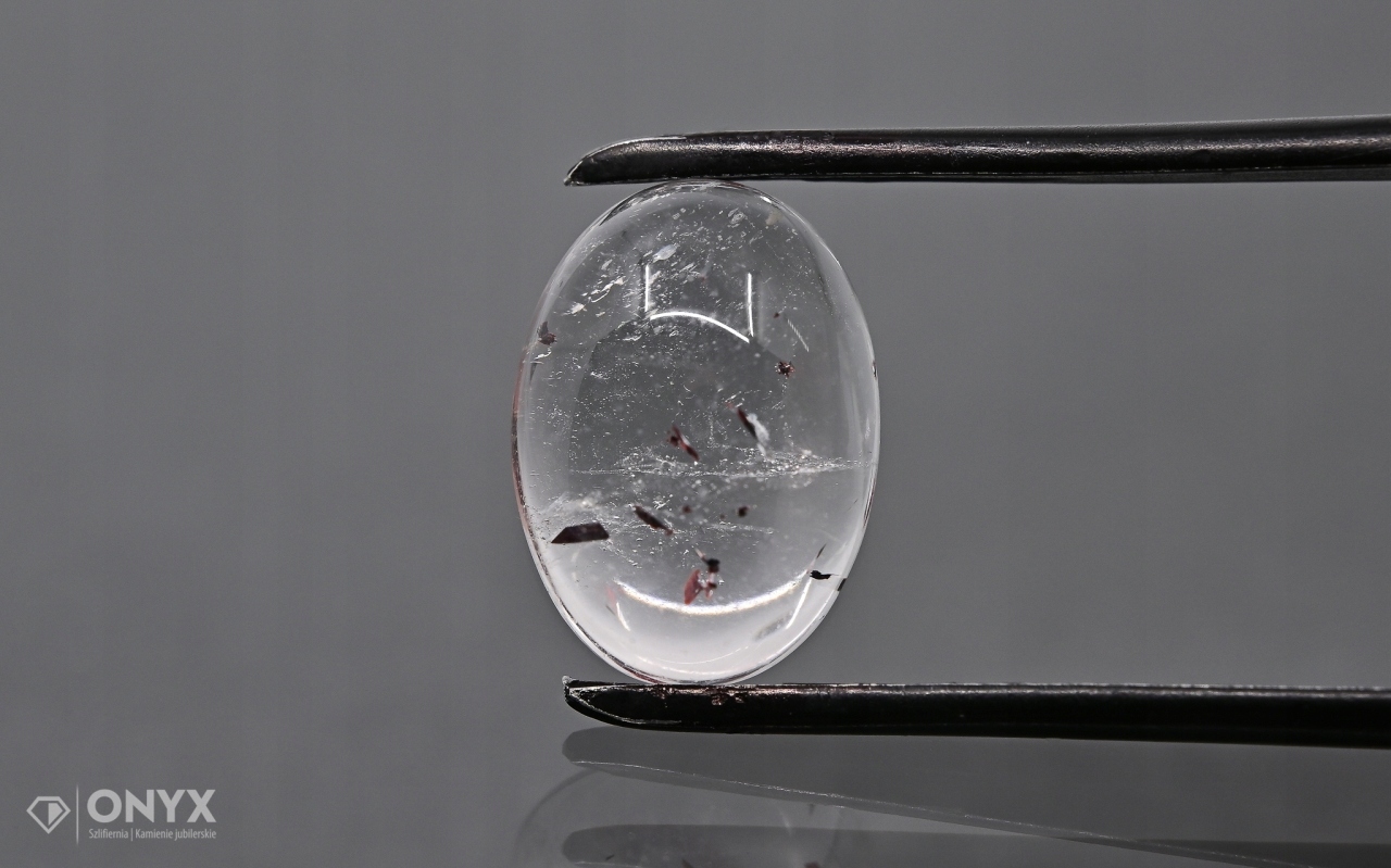 Jahodový křemen kabošon ovál 14x10 mm