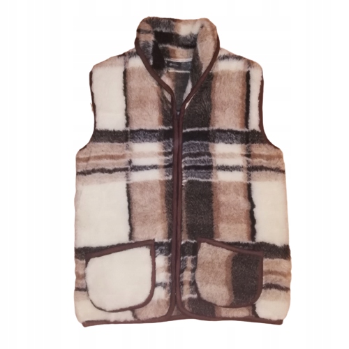 Vlněná vesta Serdak s Límečkem bunda bez rukávů z ovčí vlny Merynos XL