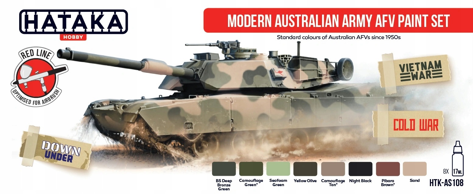 Hataka AS108 Sada barev Modern Australian Army Afv 8x17 ml
