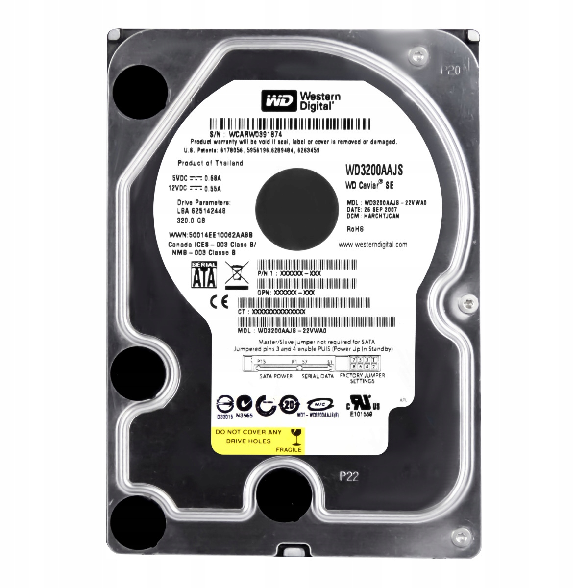 Wd Caviar Se 320GB 7.2K 8MB Sata II 3.5'' WD3200AAJS-22VWA0
