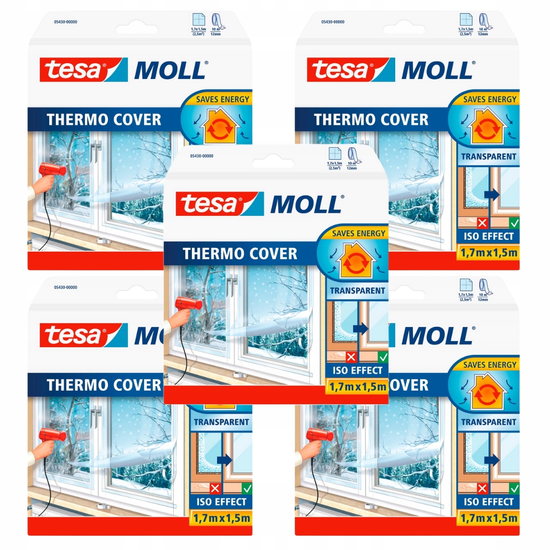 termoizolační Fólie Tesa na okna 1,7m x 1,5m x 5 ks