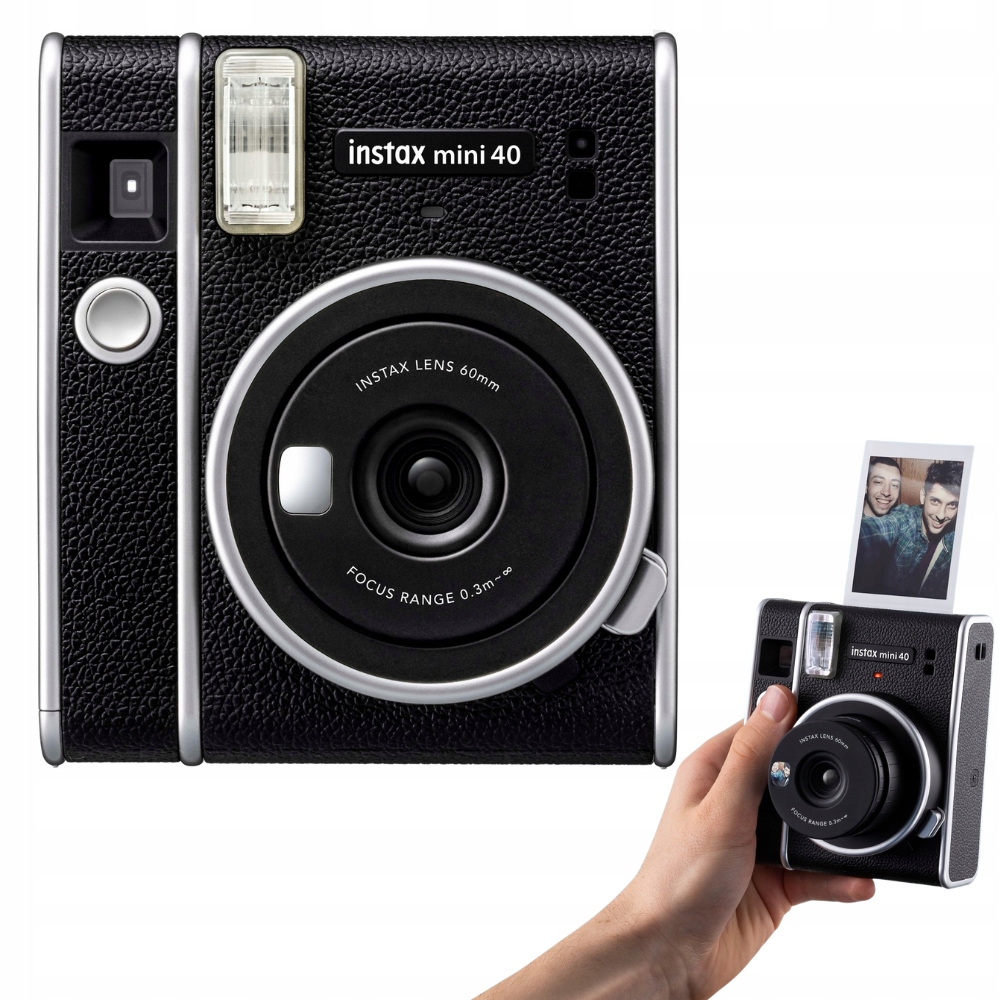 Instax 40 Aparat Natychmiastowy Błyskawiczny FujiFilm Czarny Retro Vintage
