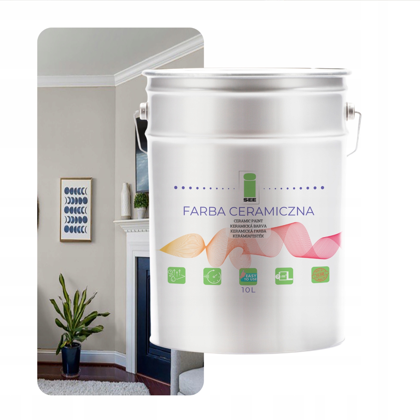 Keramická Farba Na Steny Umývateľná, Šedá, Svetlosivá 10 L, Odolná Voči Škvrnám