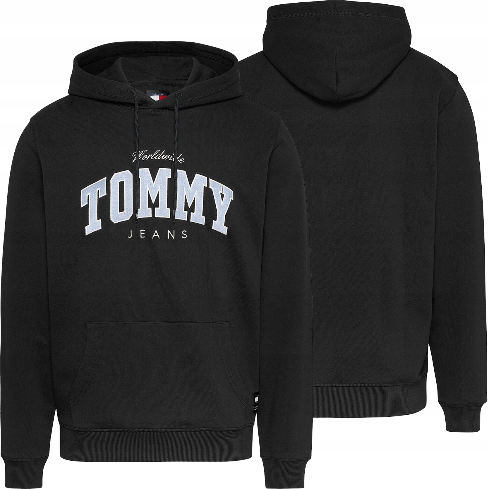 Tommy Jeans pánská mikina černá klokanka s kapucí bavlna DM0DM18401 L