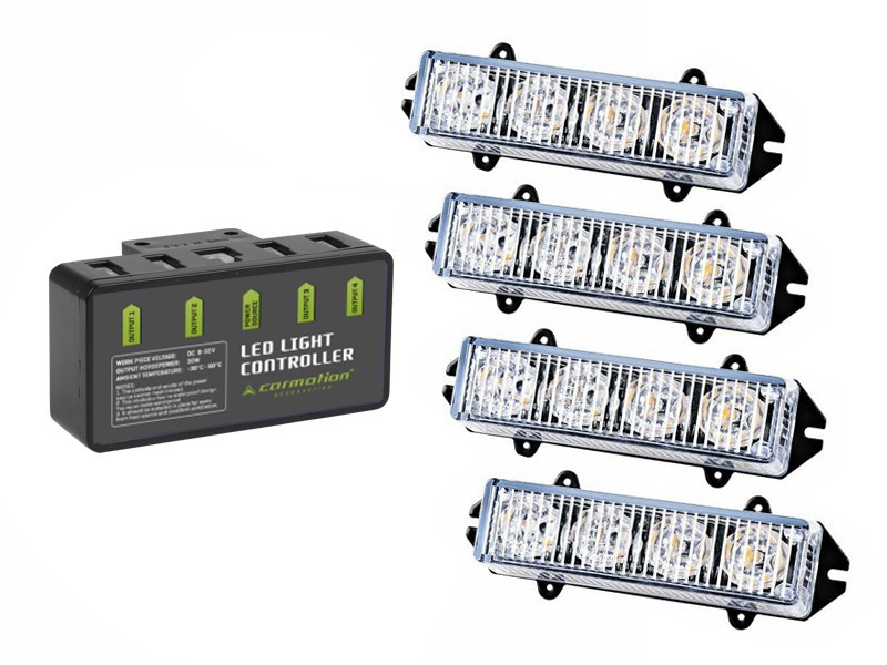 STROBOSKOPOWA LAMPA LED POMARAŃCZOWA POMOC LAWETA KOGUT Z PILOTEM 12V 4SZT. Numer katalogowy części 86662