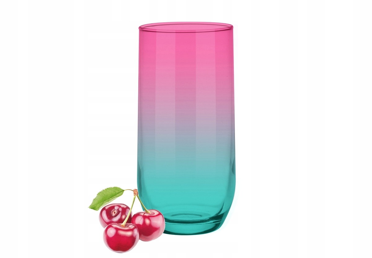 

Szklanka Różowo-turkusowa 400ml Drinki Sok Koktajl