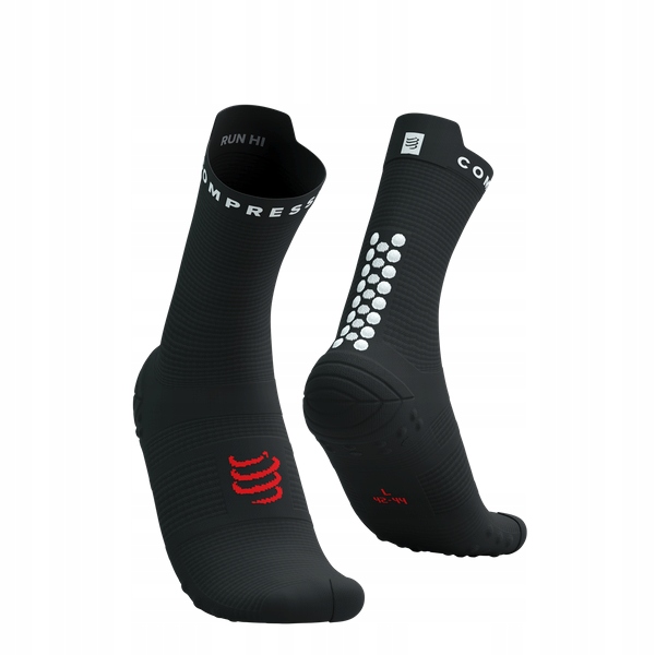 Skarpety Compressport v4.0 Run High Wysokie Czarne Białe r.39-41