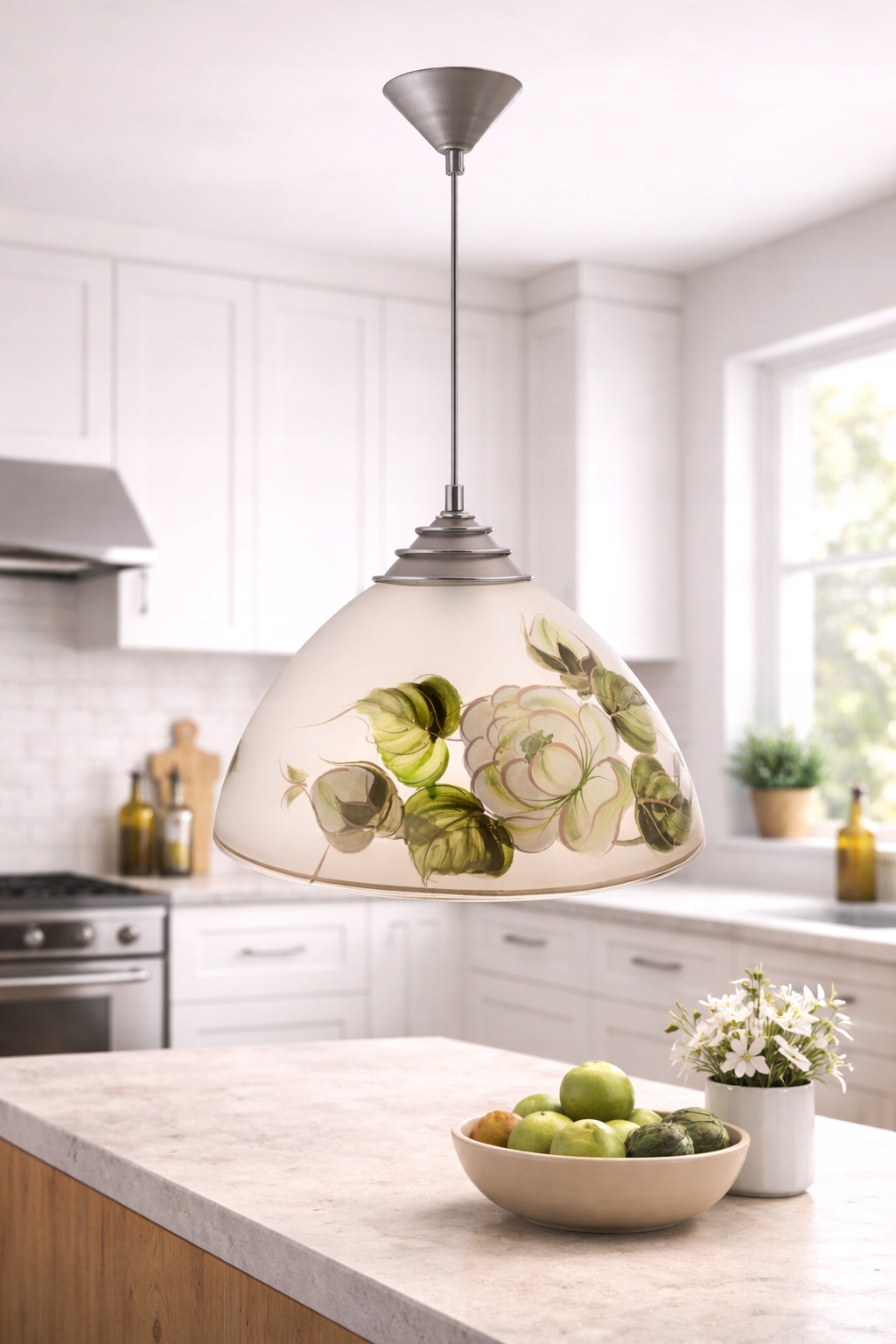 Euro-Lamp Kuchynská lampa Ručne maľovaná Ruža Vločková 1x60W Výrobca