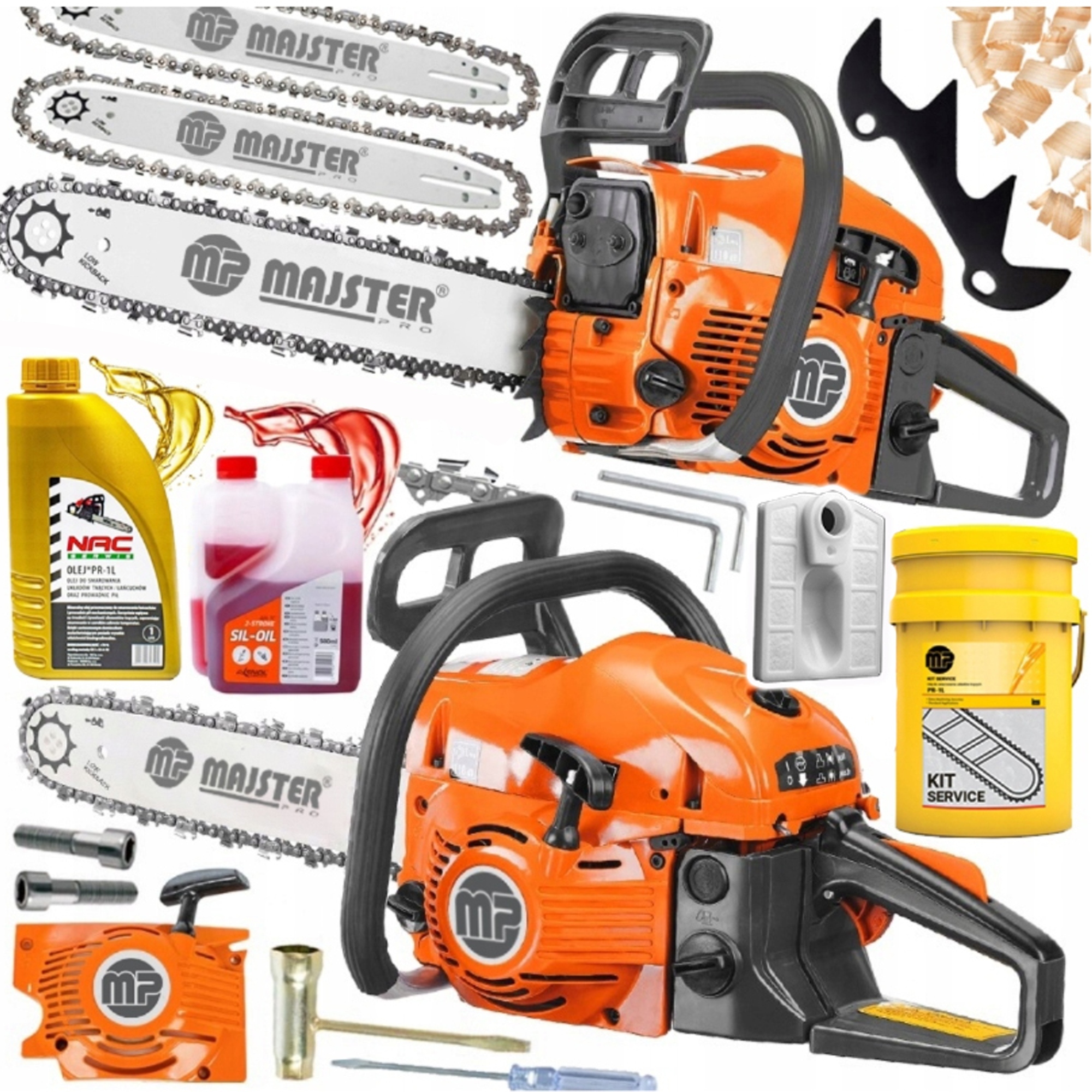 Piła Spalinowa Pilarka Łańcuchowa 5,7km 58cm3 2x łańc/prowad/Olej Nac XXL