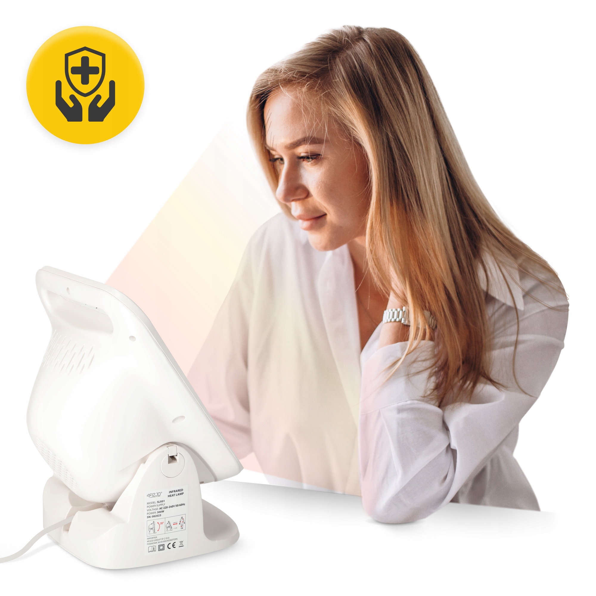 INFRAČERVENÁ LAMPA SOLLUX LÉČIVÝ TERAPEUTICKÝ INFRAZÁŘIČ Barva bílá